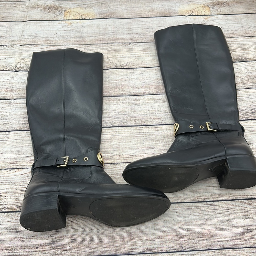 Michael Kors Black and Gold Boots Size 7.5 - Picture 7 of 12